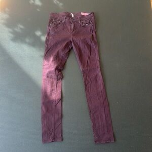 Burgundy rag and bone skinny jeans